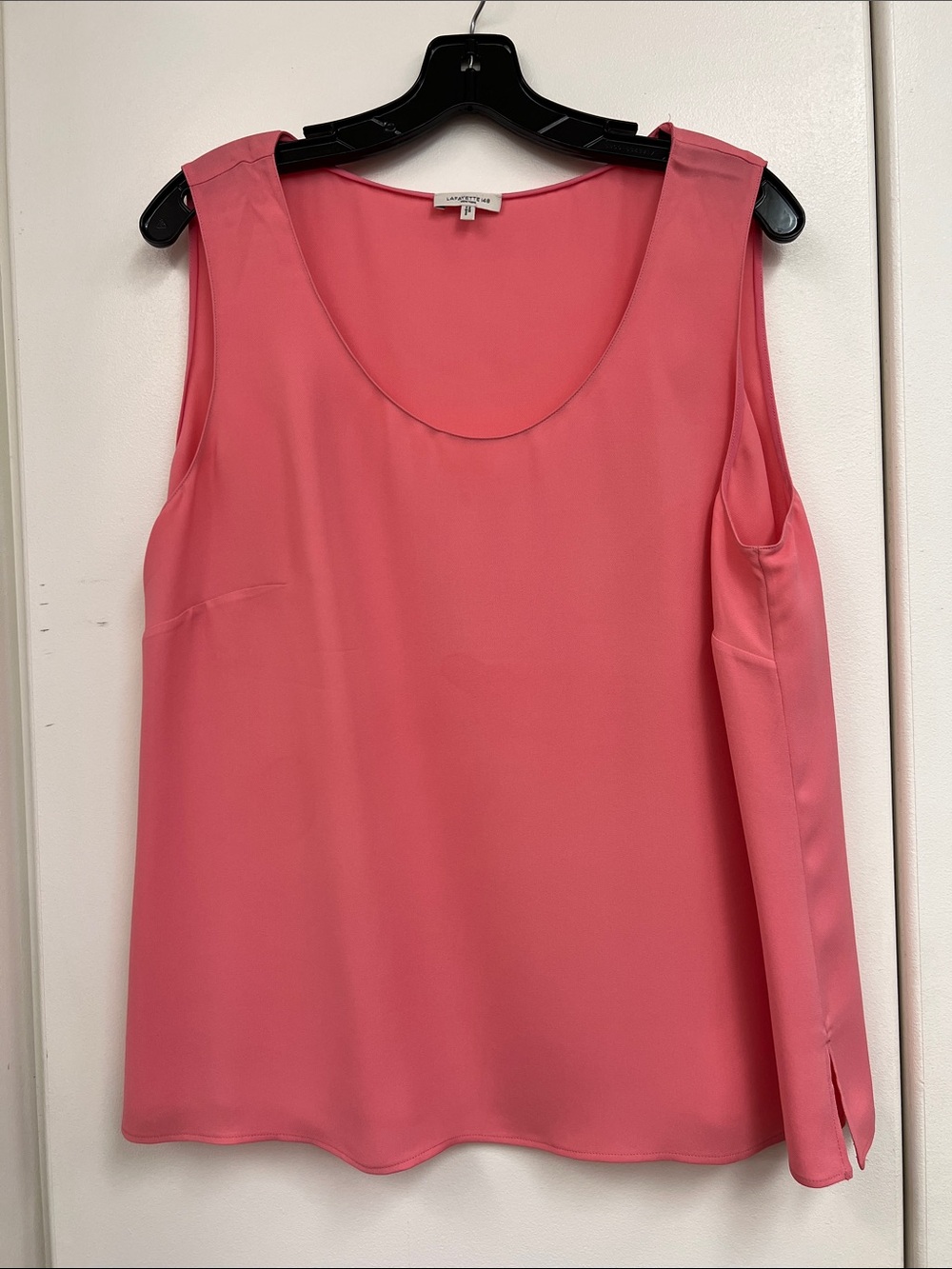 Lafayette 148 New York Coral Salmon Pink Sleeveless Scoop Neck Tank Top Shirt